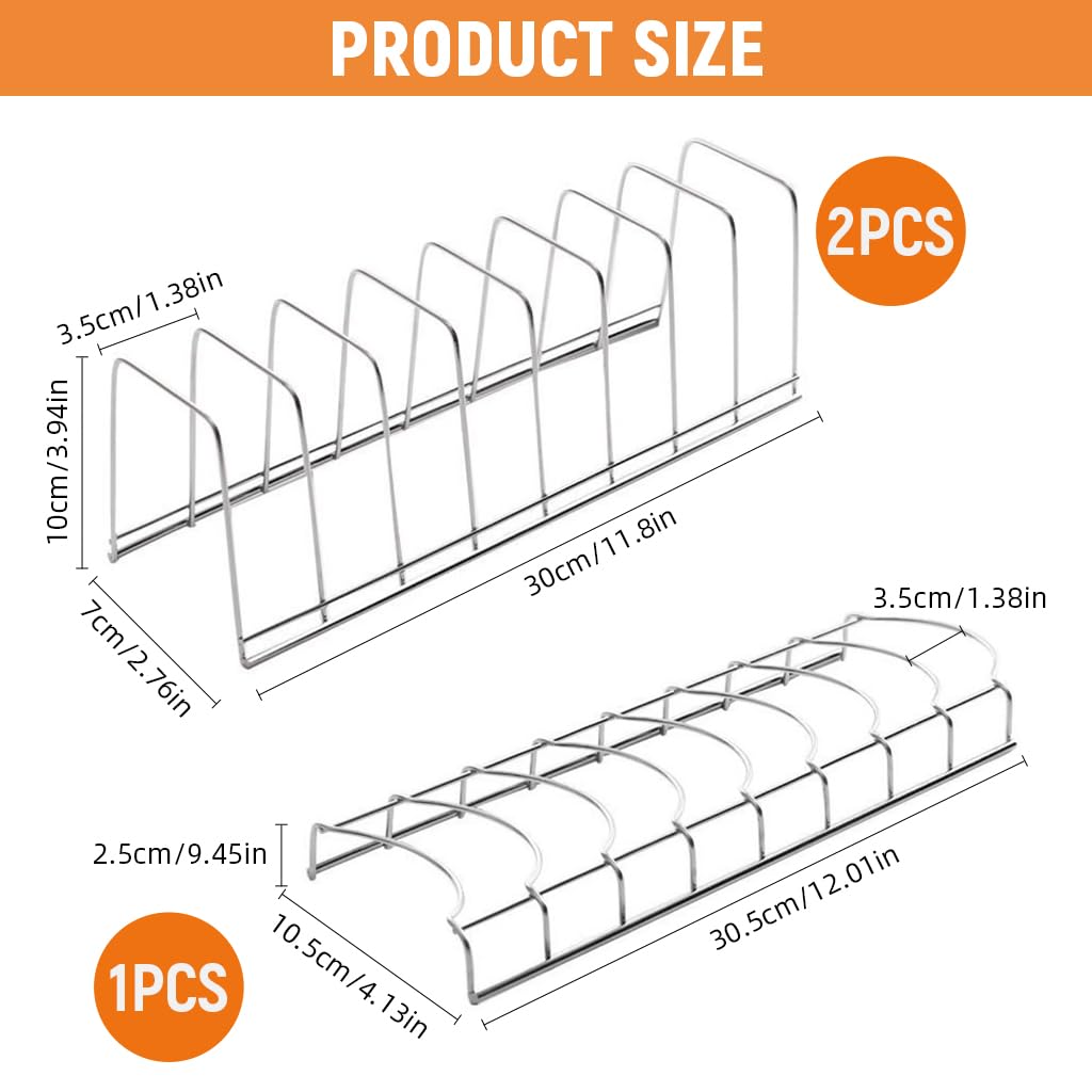 Supvox Plate Rack Stand for Kitchen with 3Pcs Stainless Steel Frame | Cabinet Organizer