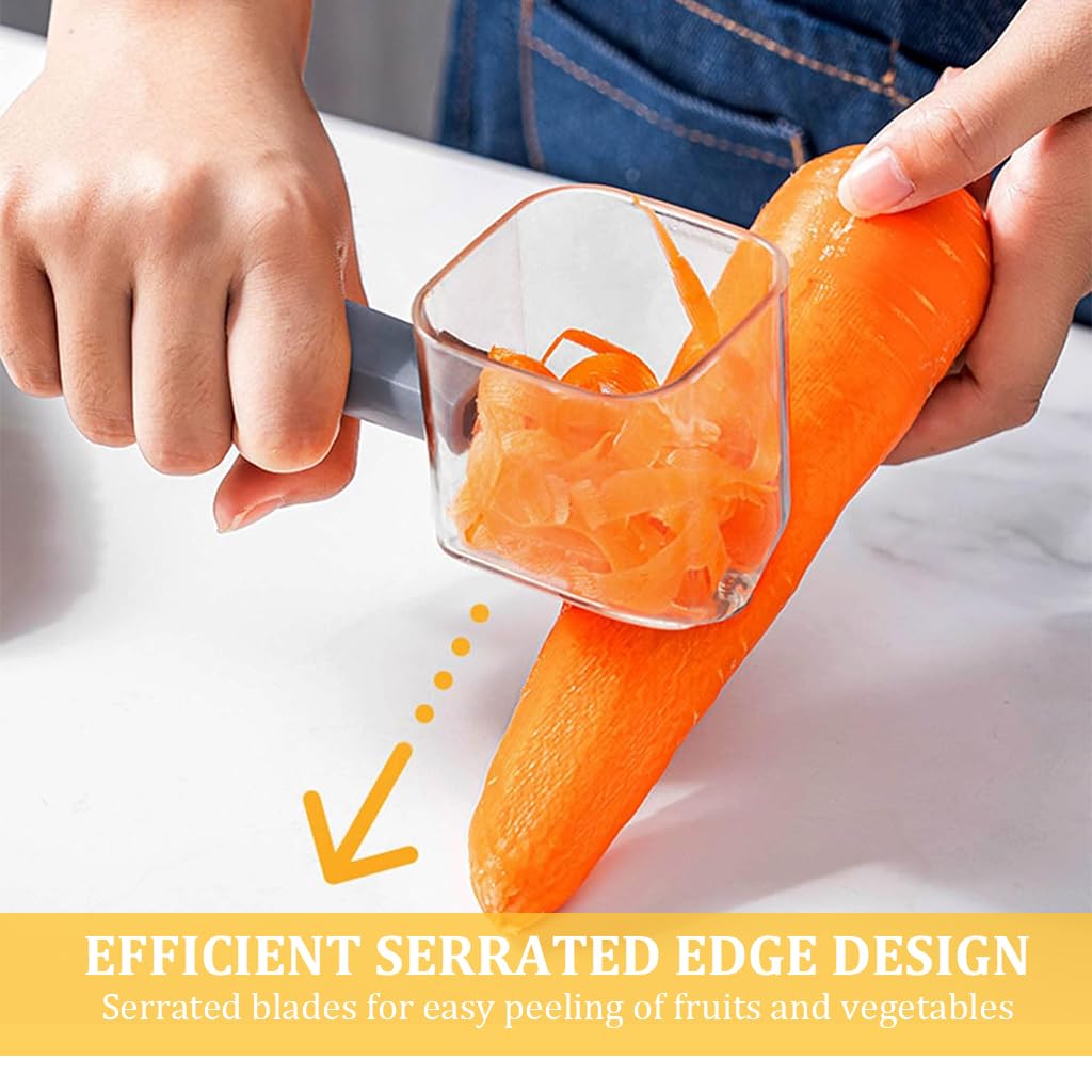 HASTHIP Kitchen Peeler for Fruits and Vegetables with Peel Collection Bin and Ergonomic Handle