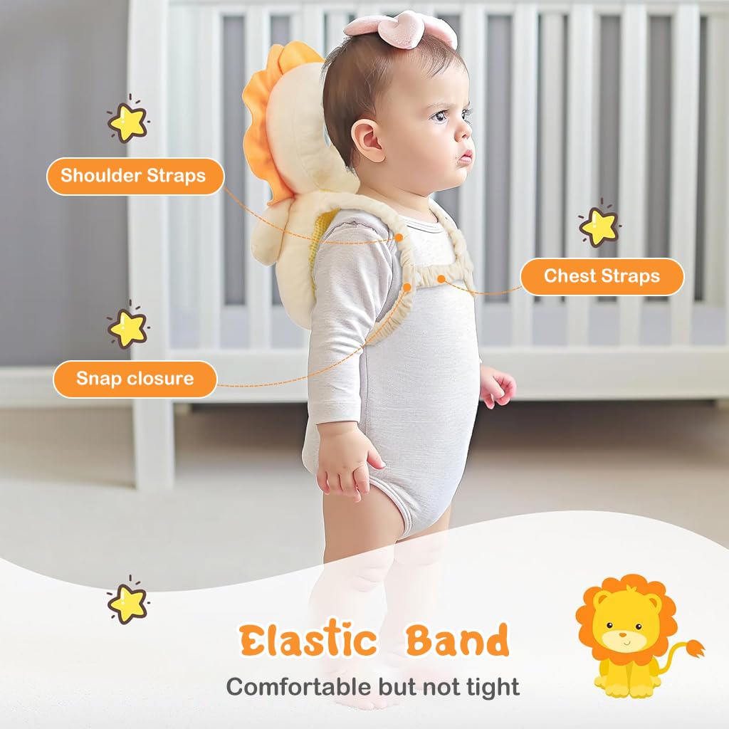 ZIBUYU Baby Head Protector for First Walking with Built in Squeeze Toy and Soft Cotton 20x30cm