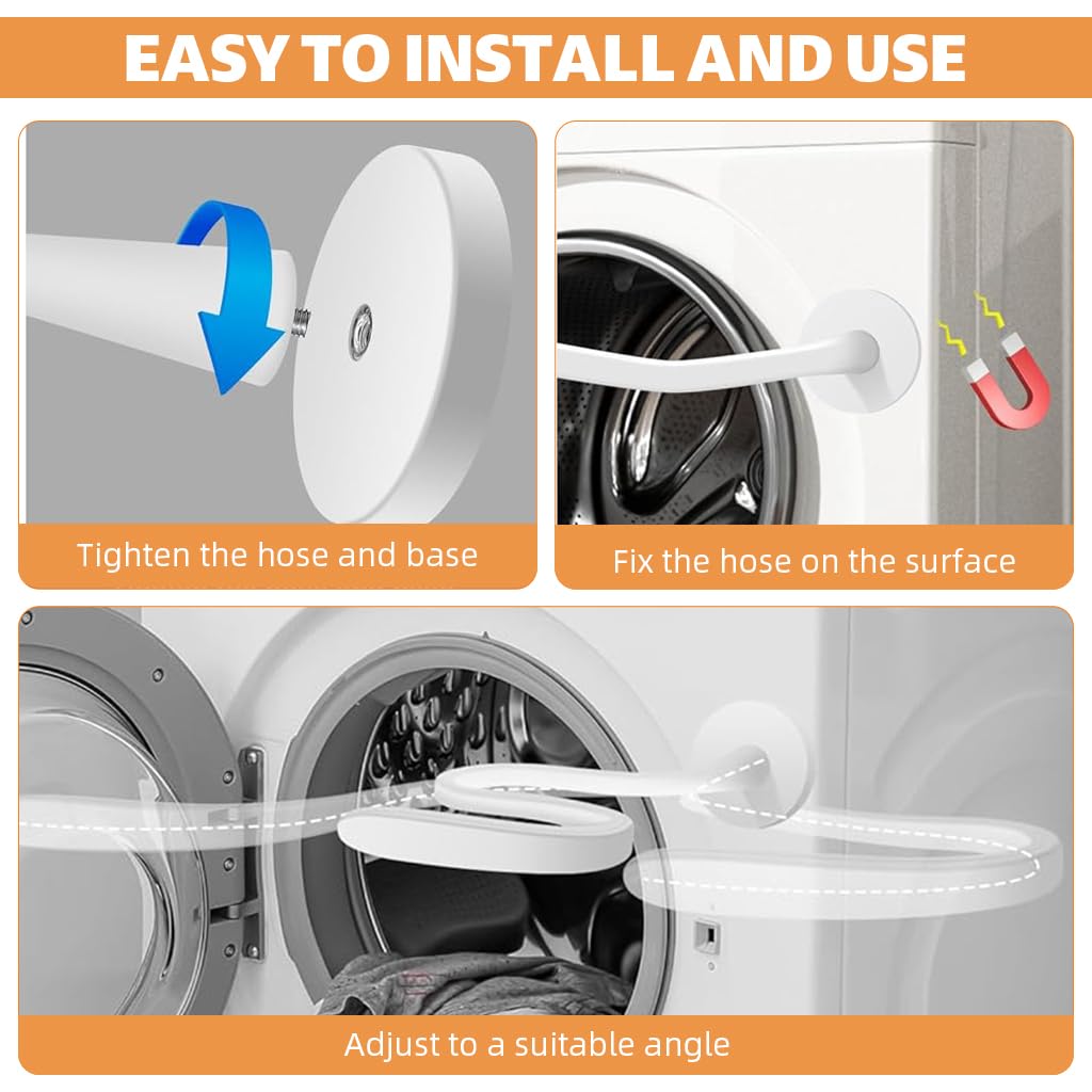 Supvox Flexible Magnetic Door Stay Prop for Front Loading Washing Machines 16.93 in | Metal and Rubber Construction