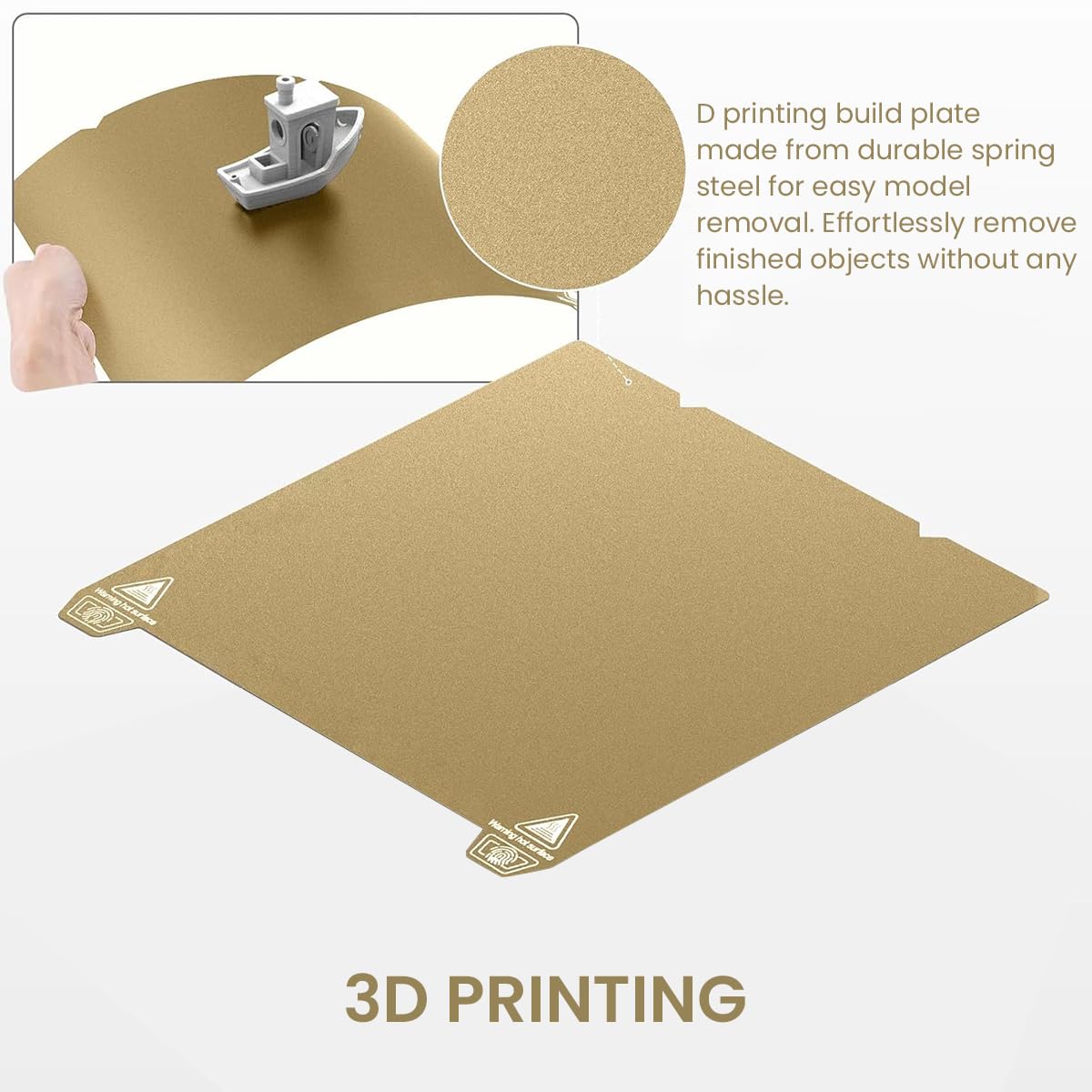 Serplex® Double-Sided Textured PEI Sheet 3D Printer Bed 235mm x 235mm and Sticker with Adhesive for Creality Ender 3/Ender 3 Pro/Ender 3 V2/Ender 3 S1-Pro/Ender 5-Pro/Ender 3 V3 KE/SE