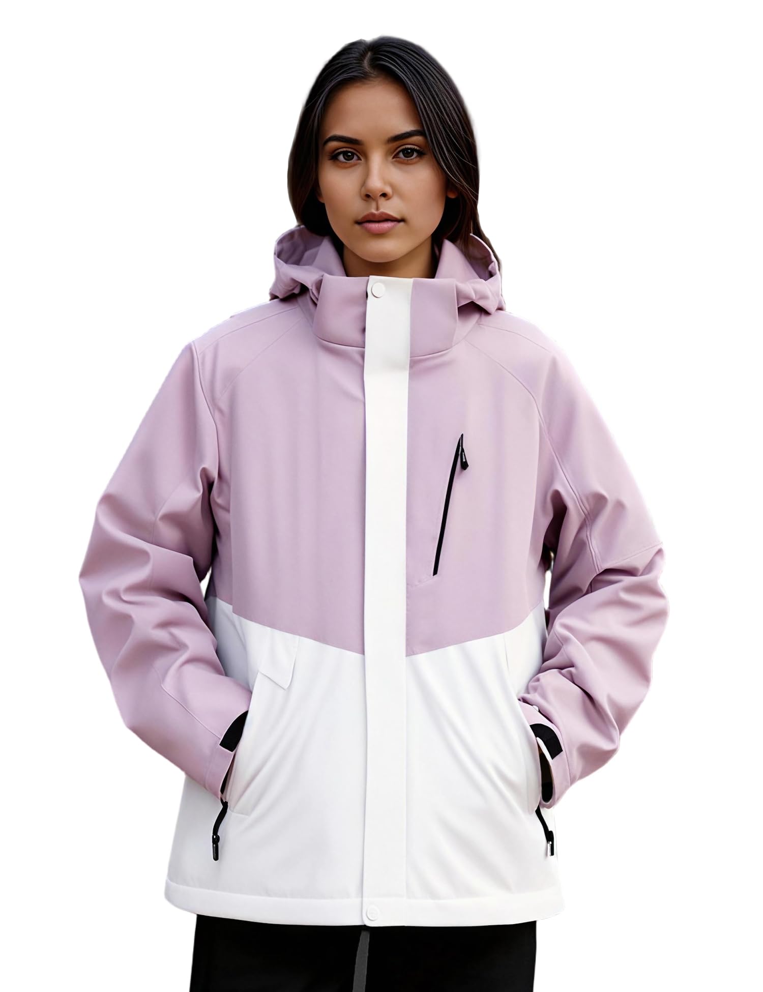 Venzina Women's Water Repellent Jacket for Hiking and Commute with Reflective Design | Purple