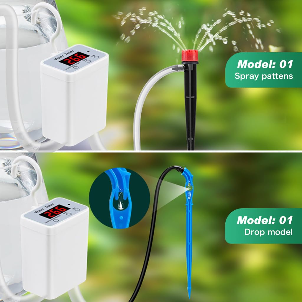 HASTHIP Auto Drip Irrigation System for Indoor and Outdoor Plants with Solar Water Timer | 3 PCS Rechargeable Self Watering Setup