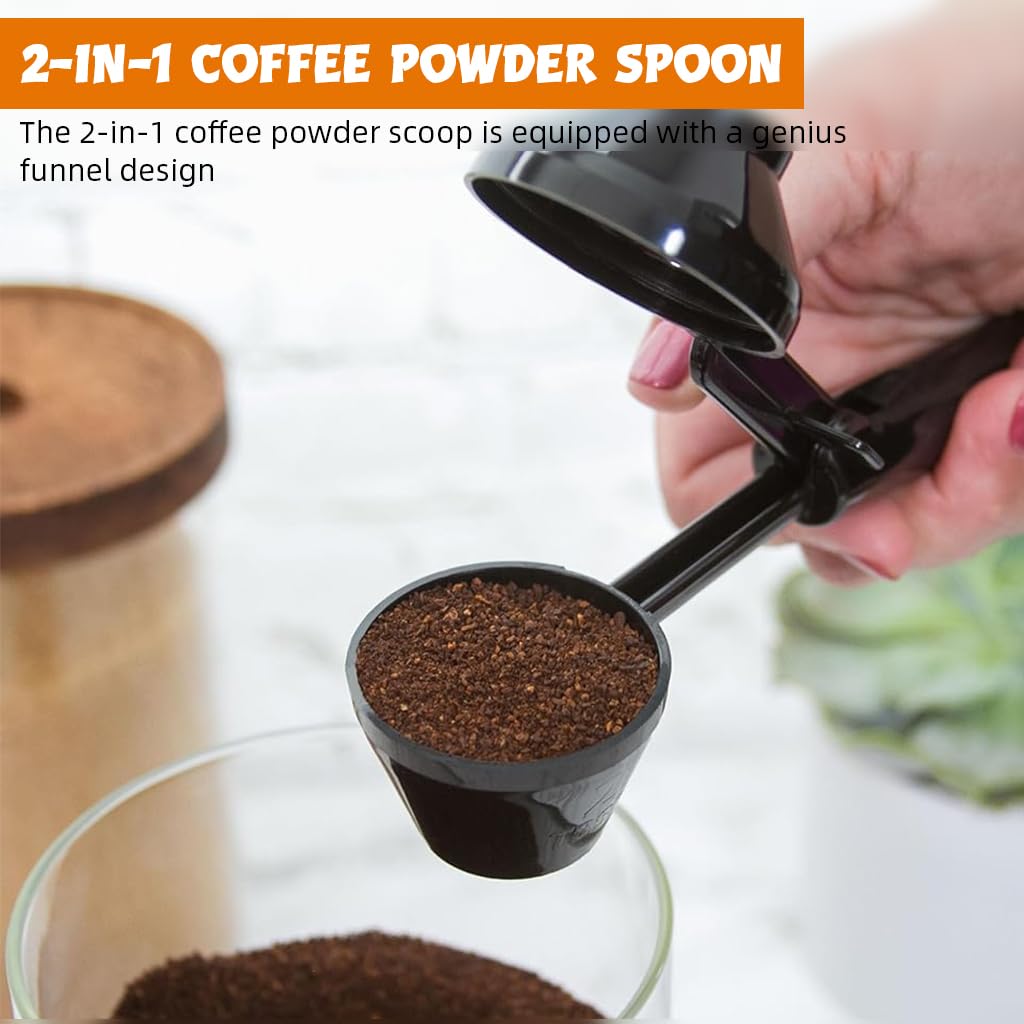 Supvox Coffee Powder Scoop for Refillable Capsules featuring 2 in 1 Funnel Design | ABS Material