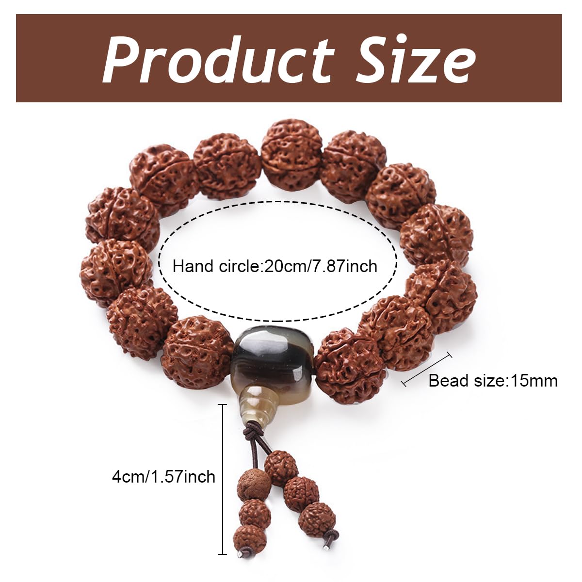 Venzina® Rudraksha Bracelet for Men and Women Spiritual Authentic Original Rudraksha Bracelet Spiritual Healing 5 Mukhi  Rudraksha Bracelet for Meditation Birthday Gift for Men and Boys