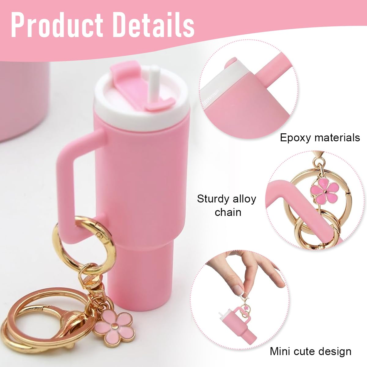 HASTHIP Small Photo Holder Keyring for 1 and 2 inch Photos with 20 Pockets | PU Mini Album