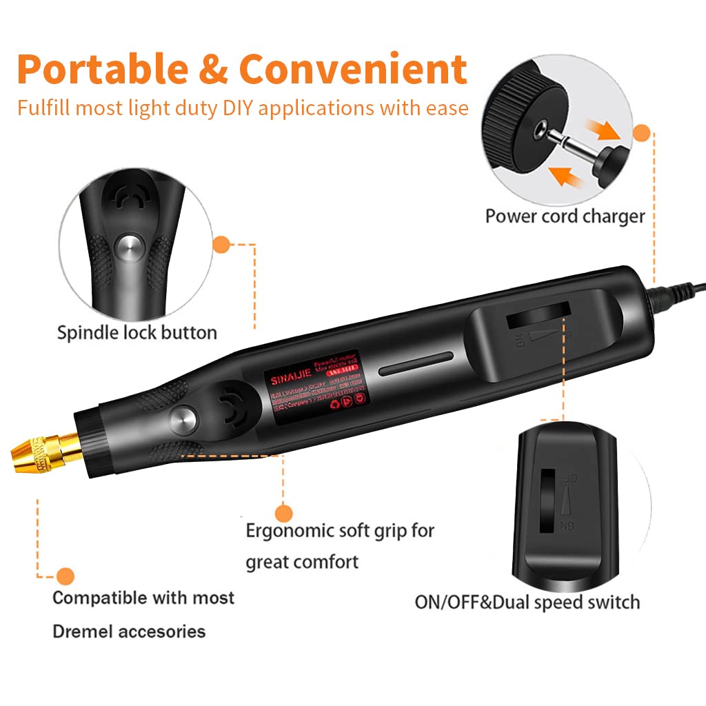 HASTHIP® Cordless Drill Machine Kit with Accessory Tool 18V Handheld Electric Grinder with Stepless Speed Adjustable Electric Drill Machine for Grinding, Woodwork, Handcraft Work DIY, Jewelry Making