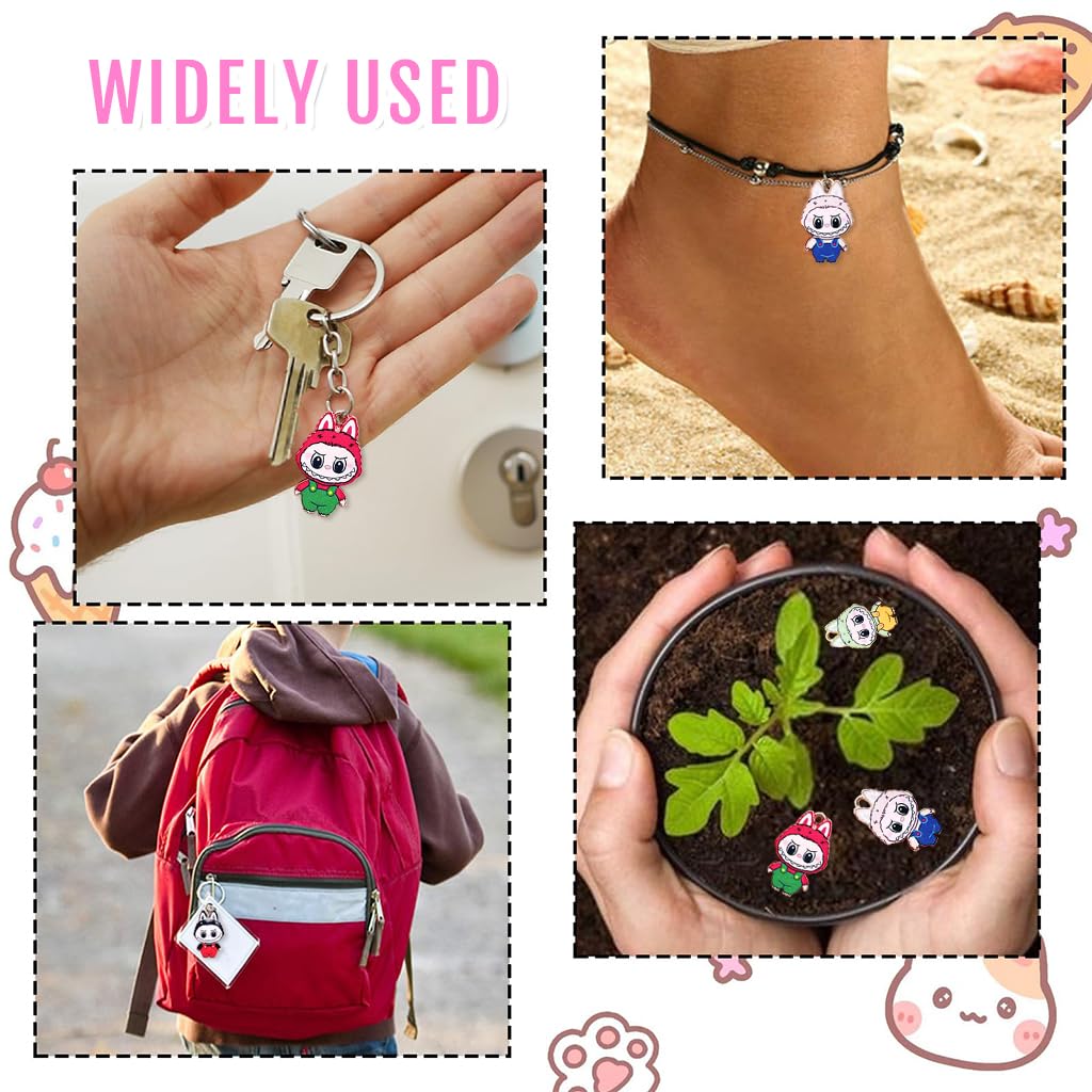 SANNIDHI Enamel Charms for Jewelry Making with 25 mini 0.98 in pieces and pre attached eyelets | colorful alloy cartoon designs for bracelets necklaces and keychains