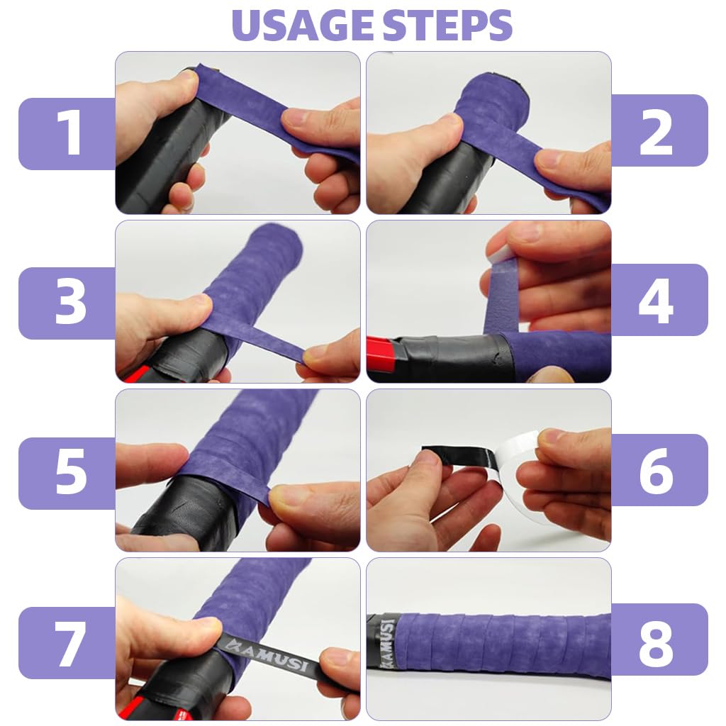 Proberos Badminton Racket Grip for Tennis and Pickleball with Tacky Texture 7 Pack | PU Material Overgrip