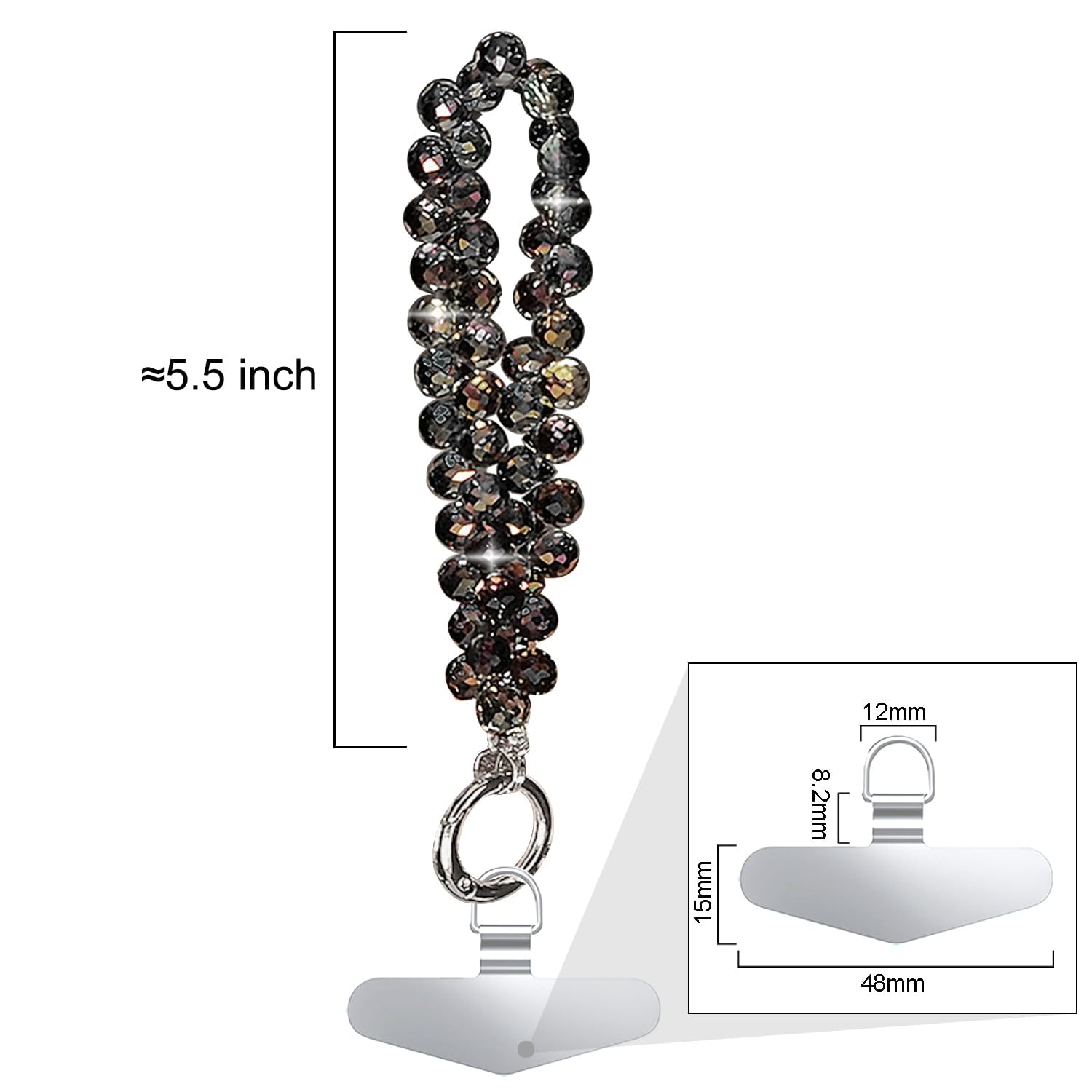 ZORBES Beaded Phone Wrist Strap with Sparkling Acrylic Beads for Women | 3PCS Set