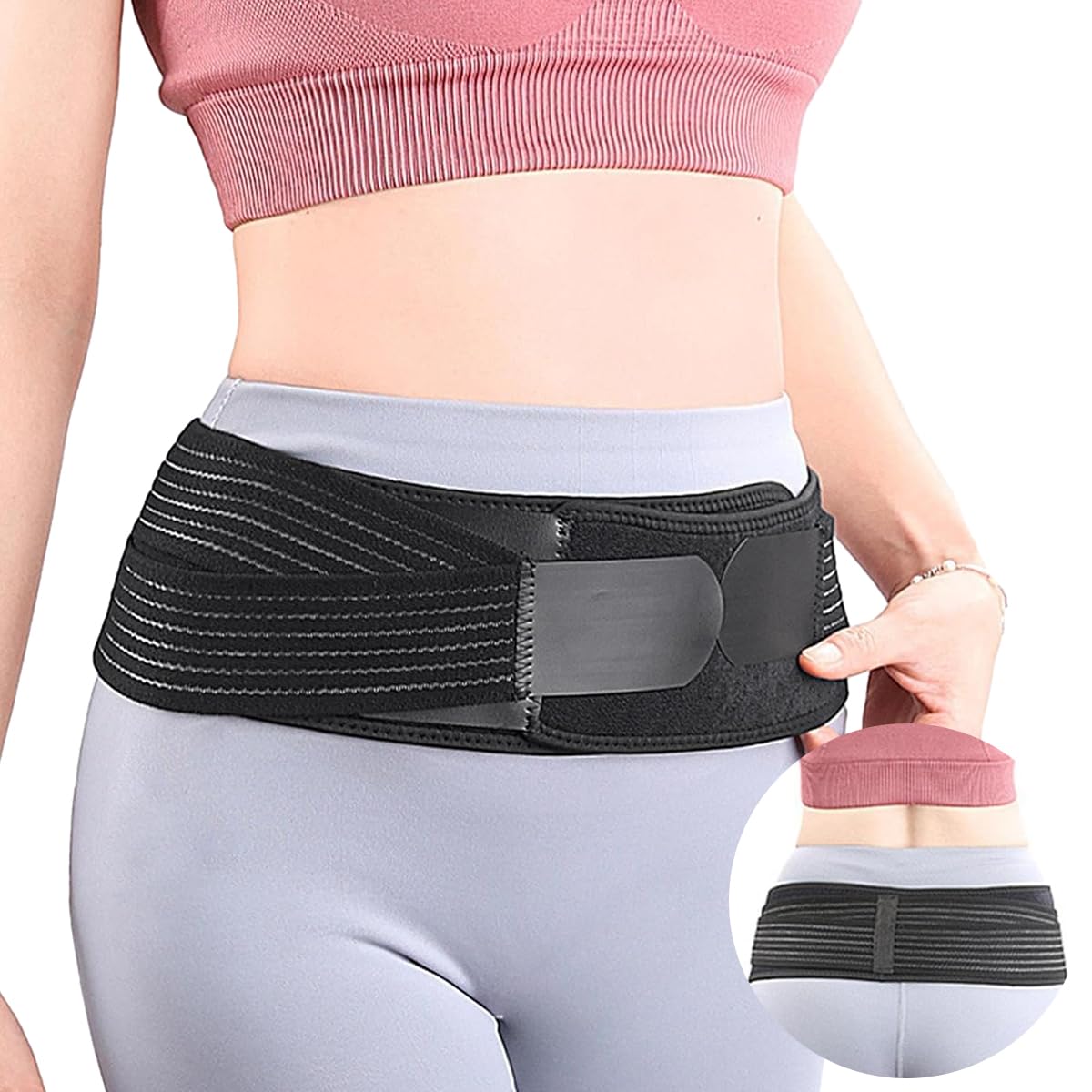 HANNEA® Women Pelvic Support Strap, Lower Back Support Brace, Reduce Pain and Muscle Strain, Adjustable Pelvic Support Brace Belt, Pelvic Support Belt for After Childbirth, Size M