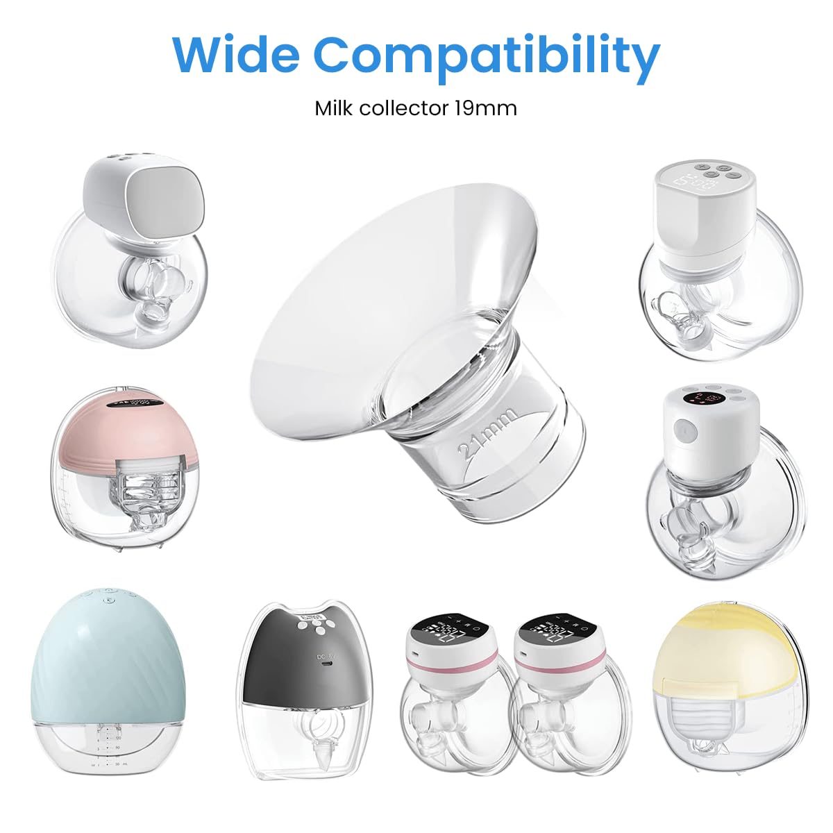 SNOWIE SOFT Breast Pump Accessories for Medela and Spectra featuring 4pcs 19mm Silicone Flange Inserts | Comfortable and BPA Free Pumping