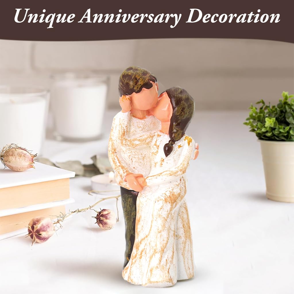 Proberos Mini Couple Kissing Statue for Desk Decor featuring 2.4 in Resin Art | Romantic Gift
