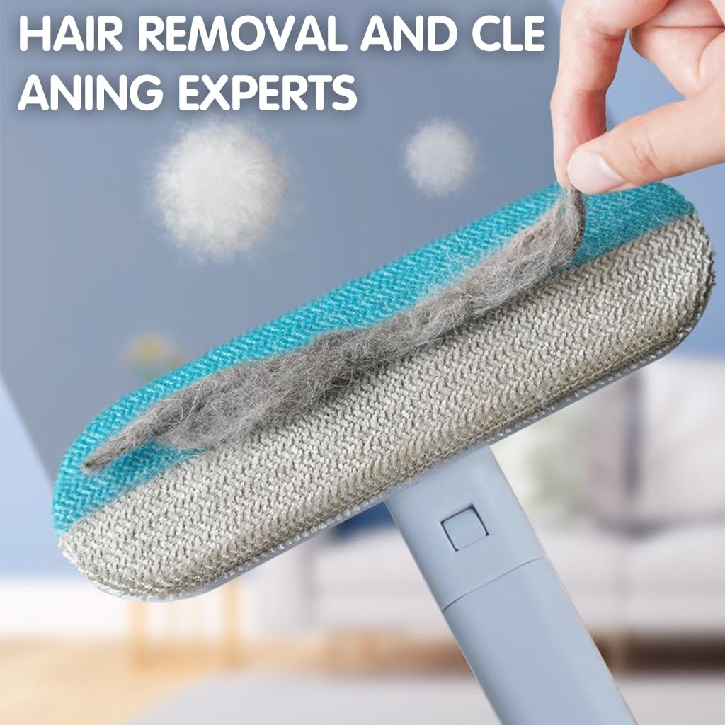 Qpets Dog Hair Remover for Sofa Carpet and Clothing with 45 cm Handle | 3 in 1 Lint Roller