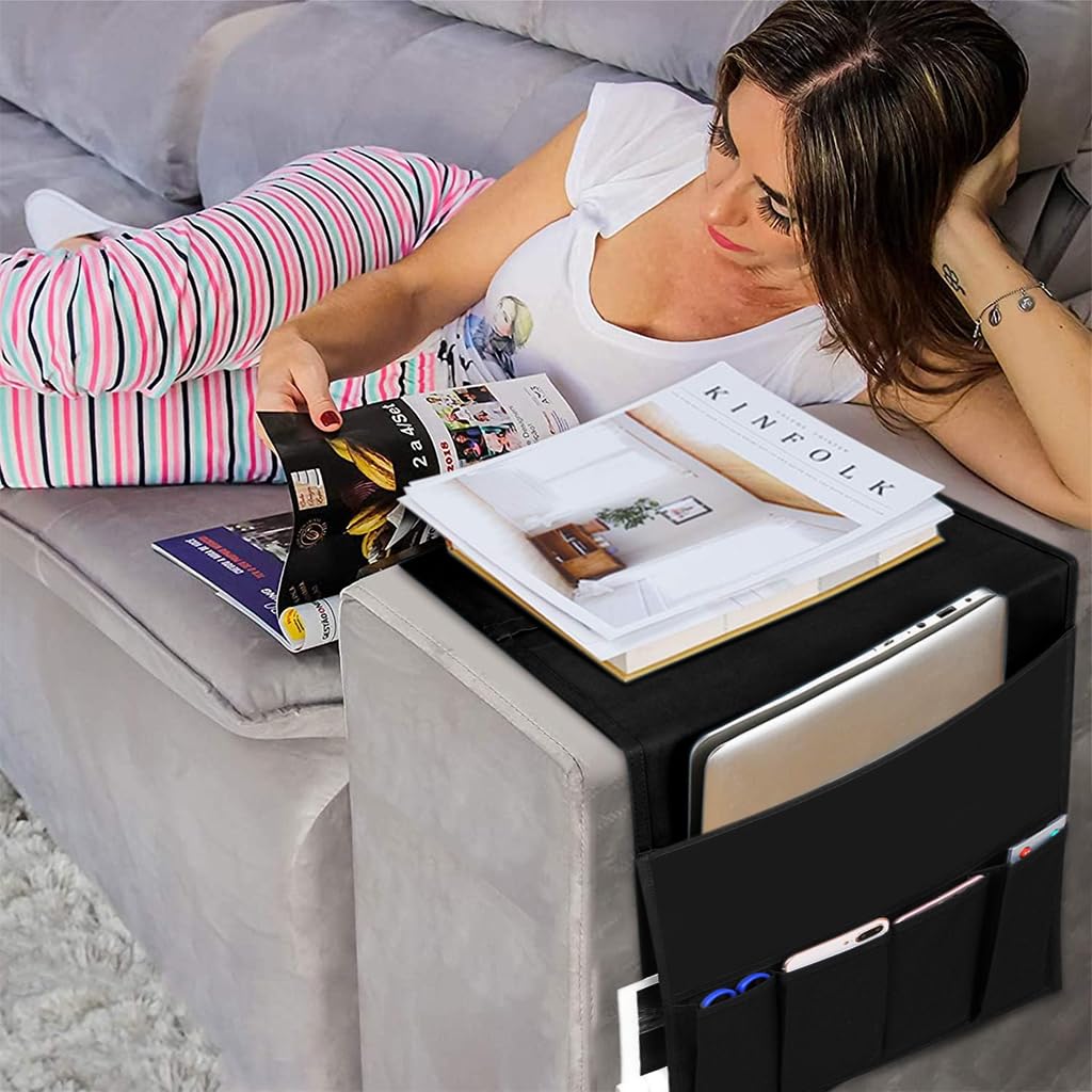 HASTHIP Armchair Caddy for Couch with Flip Board and Metal Fixing | Oxford Cloth Organizer