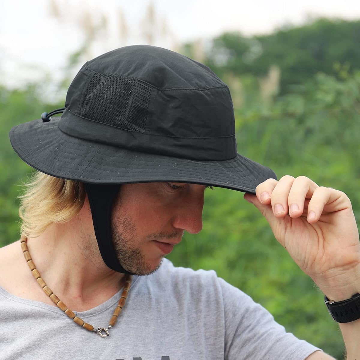 Gustave Sun Hat Bucket for Outdoor Adventures with UPF 50 Protection and Mesh Ventilation | 2 PCS Dark Gray