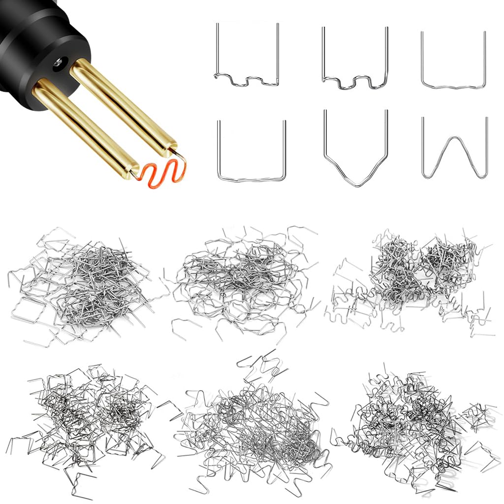 Serplex® 600Pcs Plastic Hot Stapling Welder Staples, Plastic Welding Staples, 6 Types Hot Staples for Repair All Car Bumpers, Plastic Cracks or Breaks, Plastic Parts