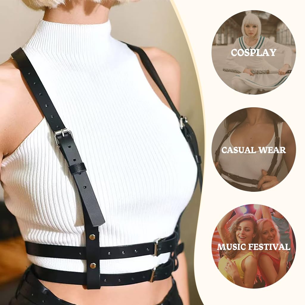 Venzina Corset Belt for Women featuring Y Strap Back Design and 24.8–39.4 in Adjustable Fit | PU Leather Punk Waist Accessory