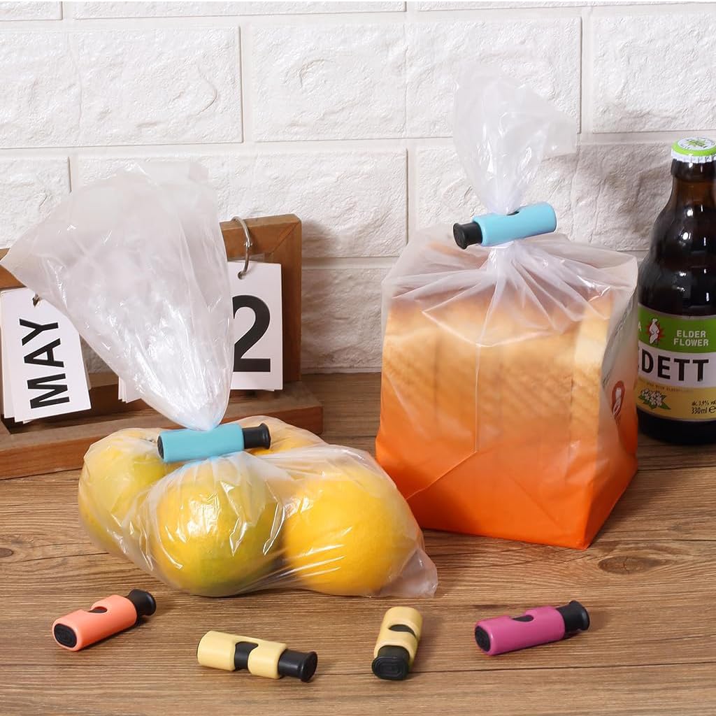 Supvox Food Bag Clips 8 Pcs for Snack Storage with Guillotine Style Seal | Colorful Spring Loaded Design