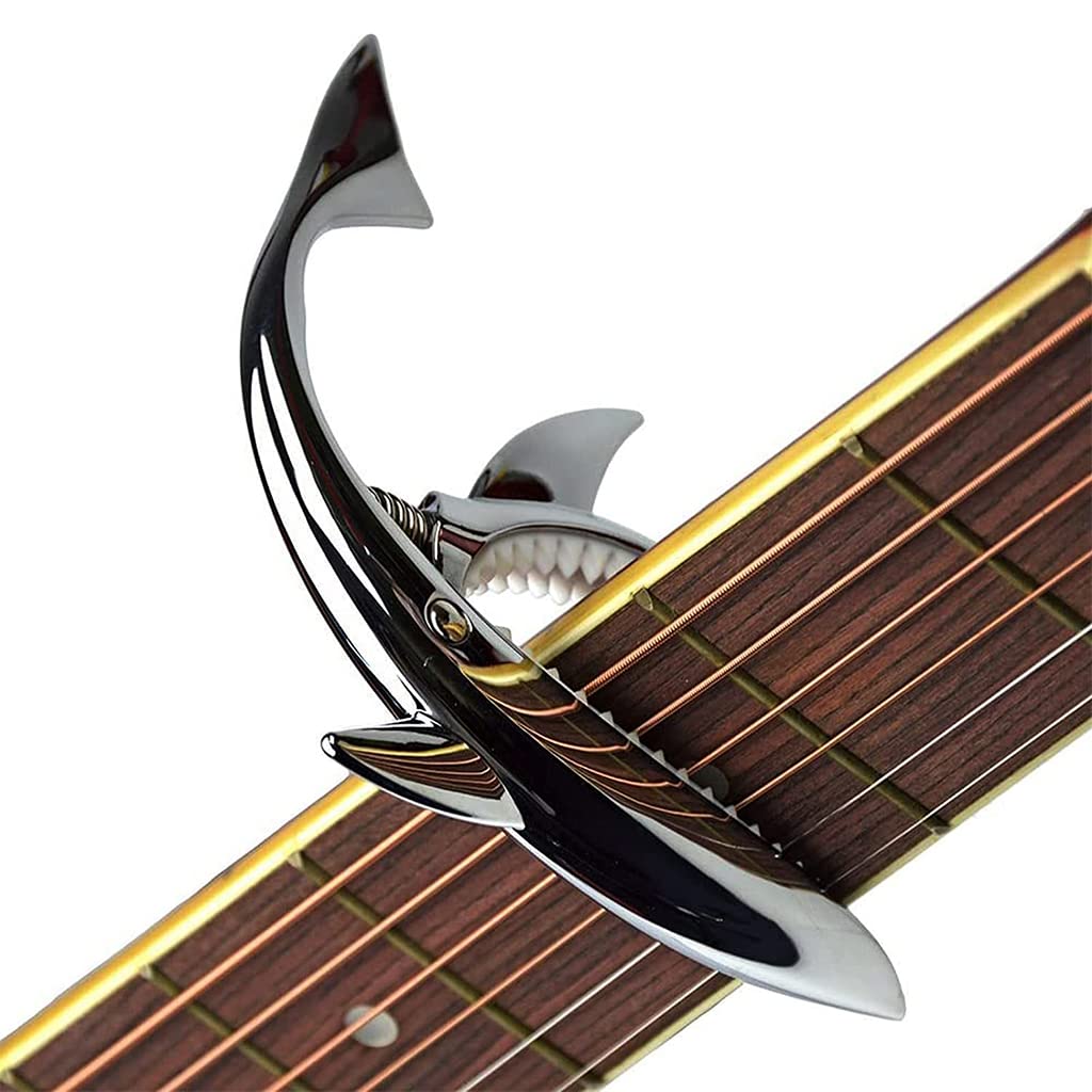 ZORBES Guitar Capo for Acoustic and Electric Guitars with Ergonomic Spring Handle | Zinc Alloy Shark Design
