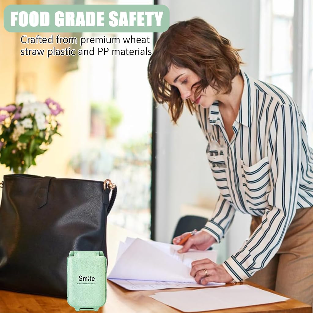 HANNEA Pill Organizer Box for Travel with 8 Compartments and Folding Design | Food Grade Plastic