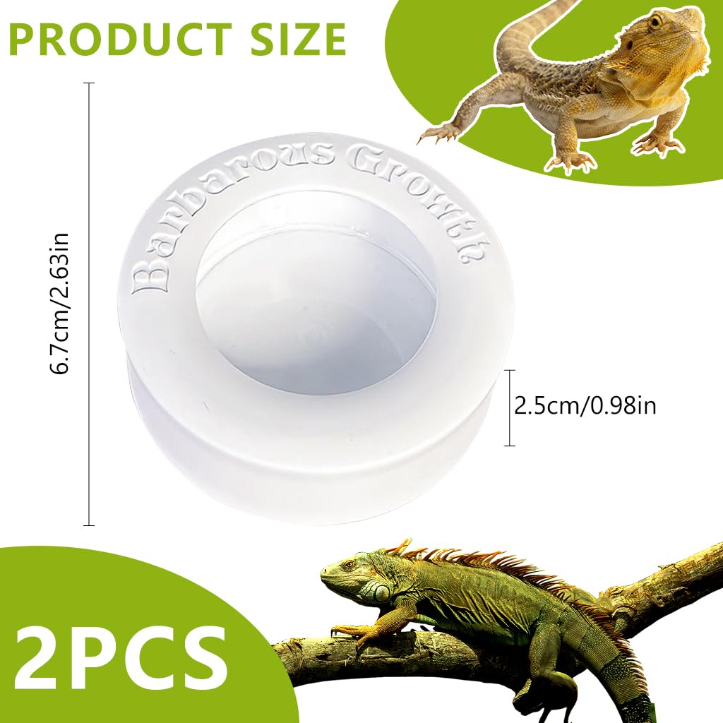 Qpets® Pets Food Boxes, PP Feeding Bowl for Reptiles Bearded Dragons Leopard Geckos Feeding Box for Worms, Insects, Anti-Leakage Feeding Box Water Bowl - 2Pcs