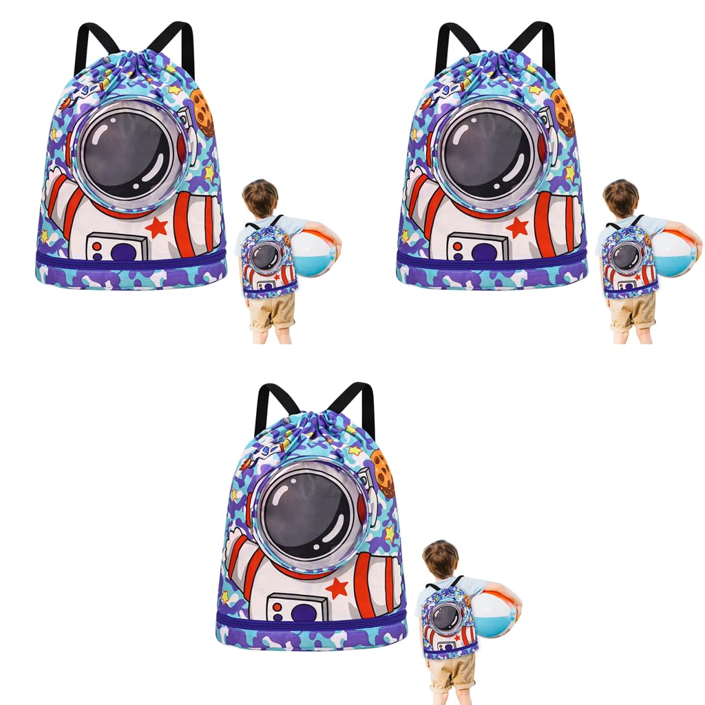 Proberos Swimming Bag for Kids with EVA Waterproof Pouch and Shoe Compartment 32.5x39cm