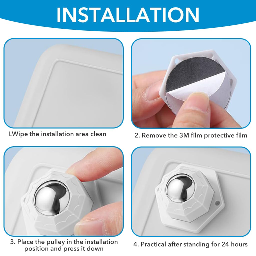 HASTHIP Caster Wheels for Furniture and Appliances featuring 360° Swivel 200kg Capacity | 4pcs Self Adhesive Design