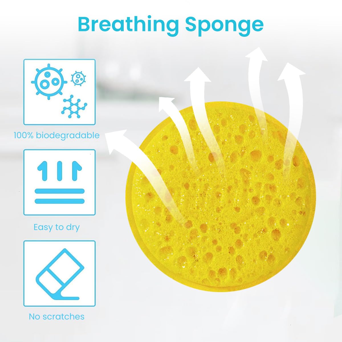 HASTHIP Kitchen Sponge Scrubber Pads for Pots and Dishes 6Pcs featuring No Mark Cleaning | Multi Color Reusable Scrubbing Pads