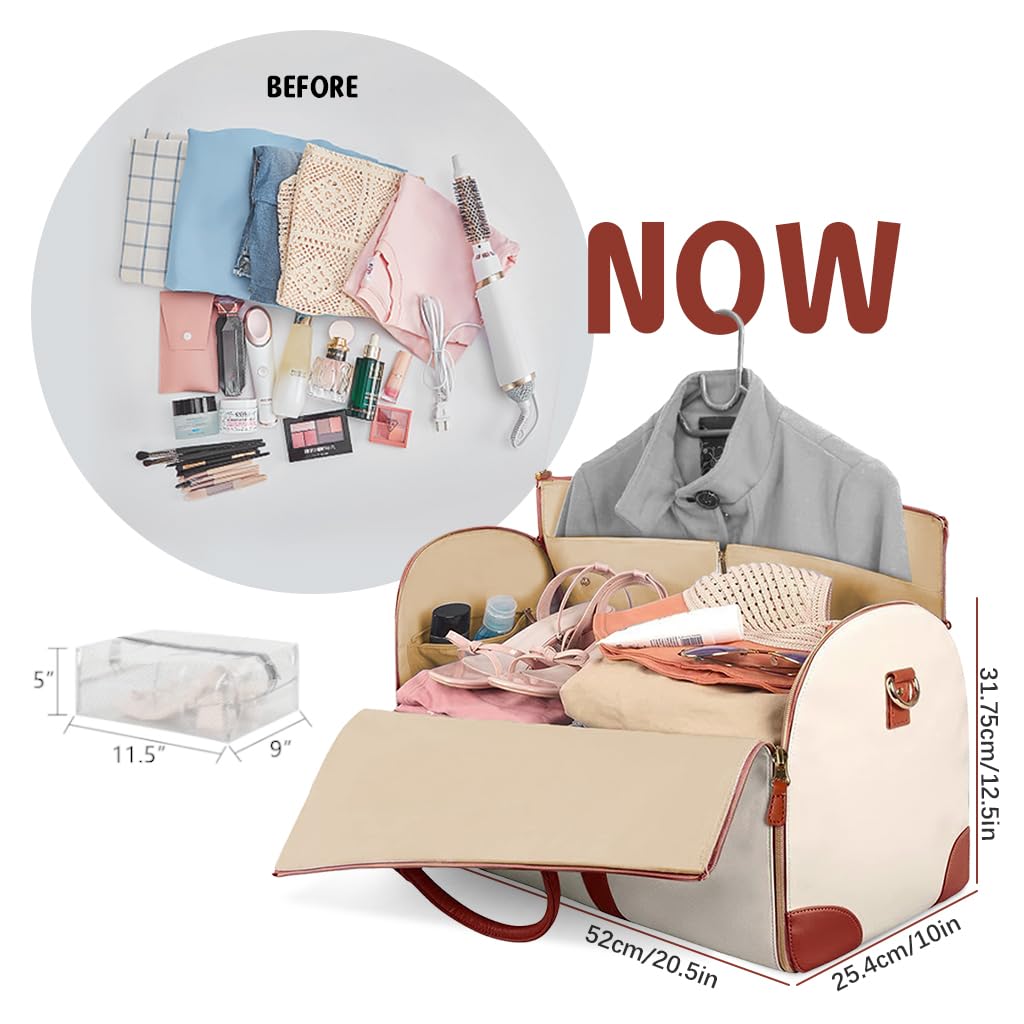 PALAY Travel Duffel Bag for Women with Full Opening Design and Waterproof PU | 20.4 x 10 x 12.5 in