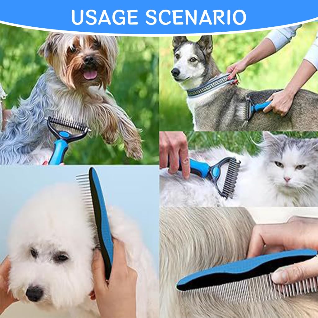 Qpets® Dogs Shedding Tool for Long matted Haired Pet