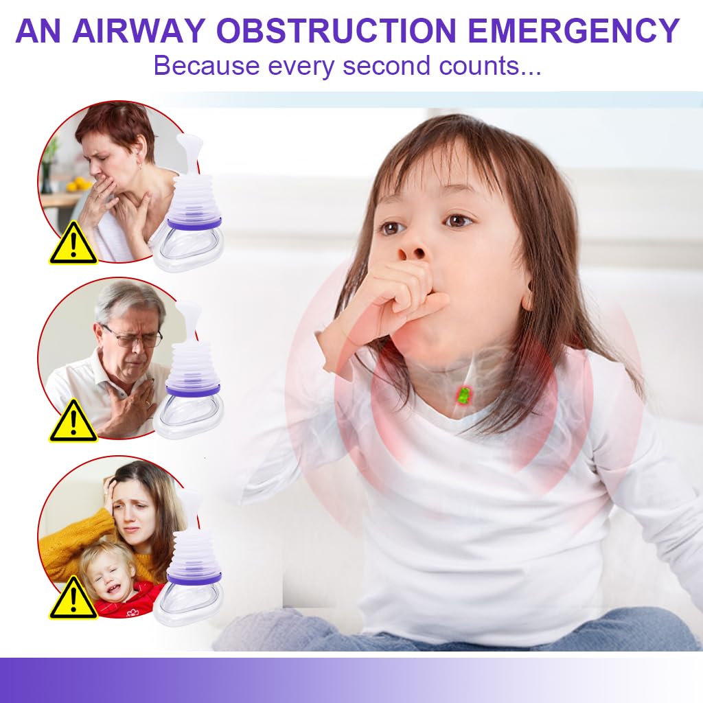 HANNEA Choking Rescue Device for Home & Travel featuring Manual Airway Suction | Blue