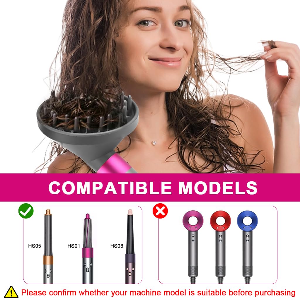 MAYCREATE Diffuser Airwrap Attachment for Dyson HS01 HS05 HS08 with Upgraded Nozzle | Define Curls and Add Volume