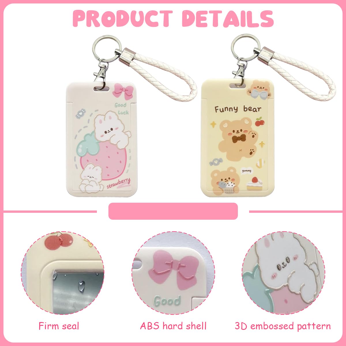 PATPAT Cartoon ID Card Holder for Students and Office with Lanyard & Keychain | 110mm x 70mm Clear Acrylic Sleeve