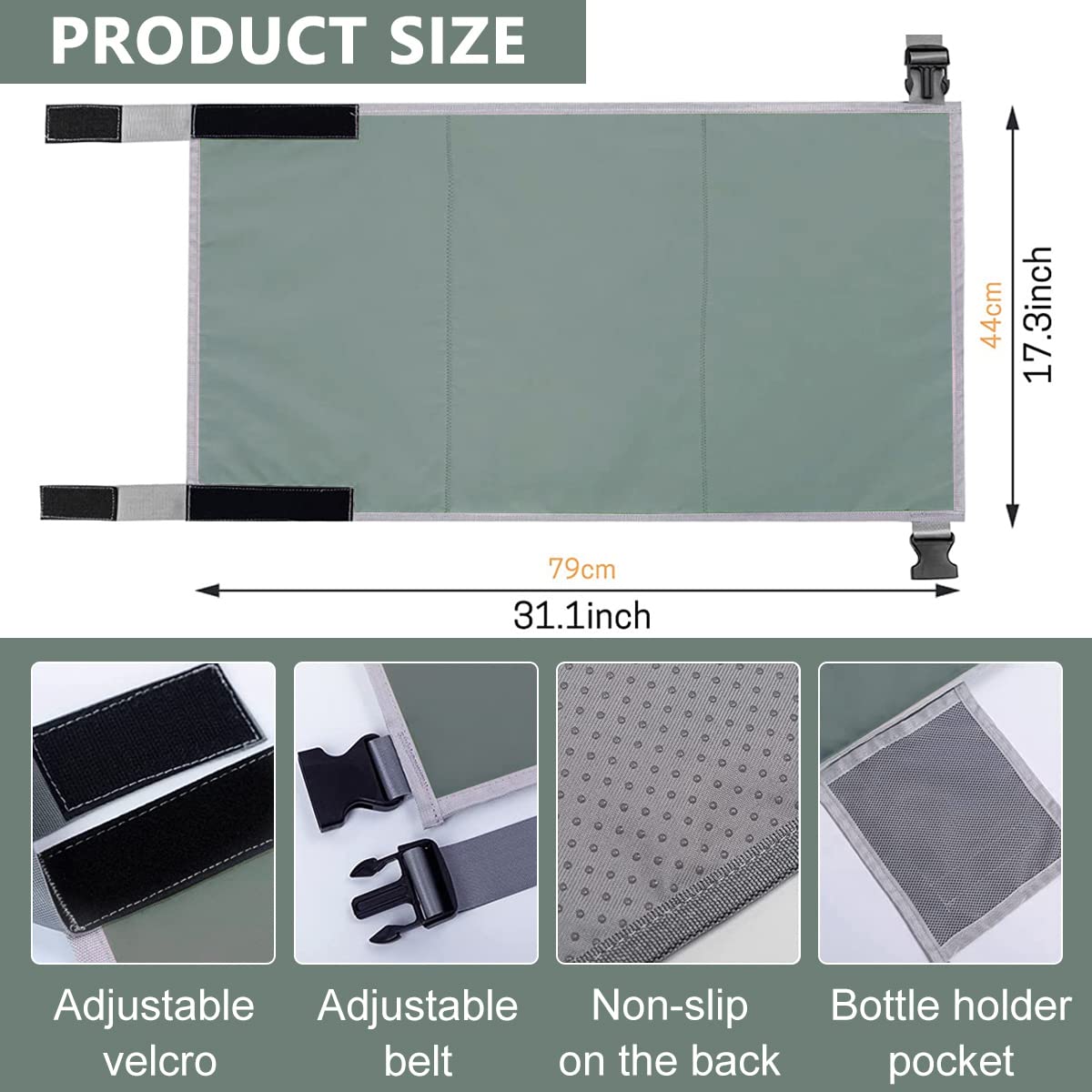 HASTHIP Airplane Footrest for Kids with Adjustable Straps 79x44cm Grey | Toddler Travel Bed