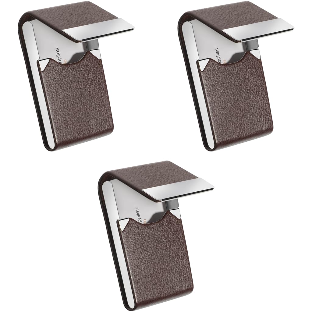 Zibuyu Business Card Holder for Meetings with Magnetic Closure 6x9.5cm PU Leather | 3 PCS