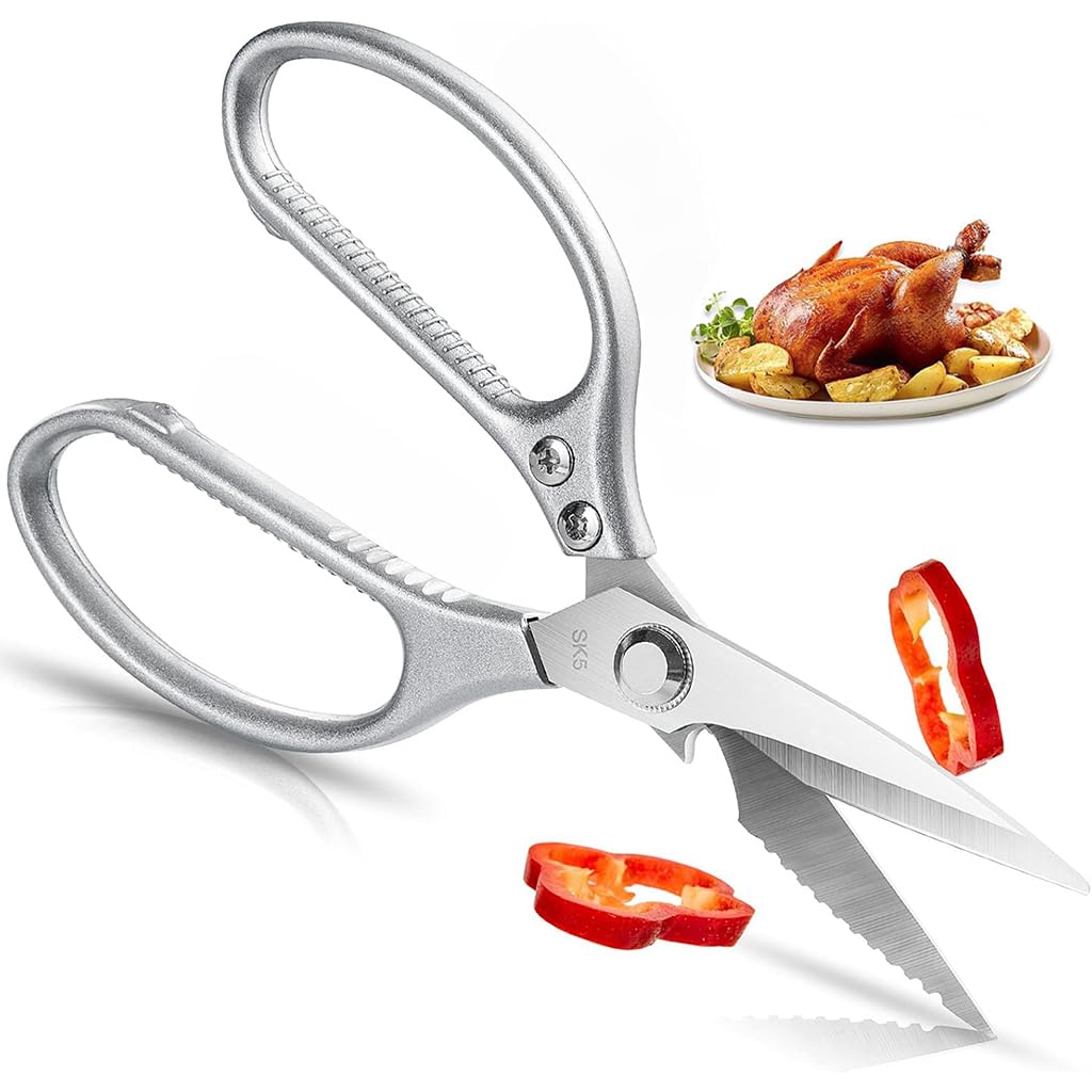 ZIBUYU Kitchen Shears for Meat and Vegetables with Ergonomic Anti Slip Grip | Stainless Steel