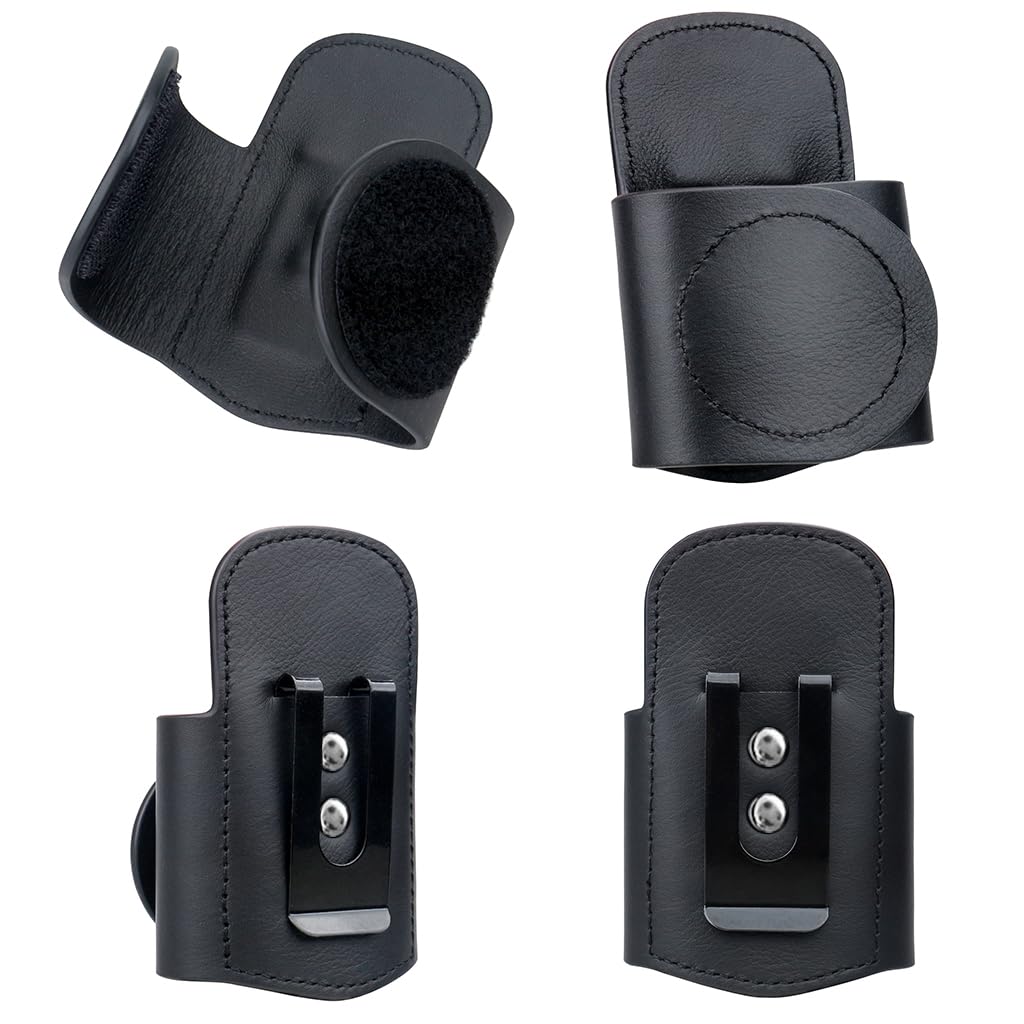 HANNEA Leather Stethoscope Holder for Doctors with Metal Back Clip and PU Design | Portable Waist Belt Accessory