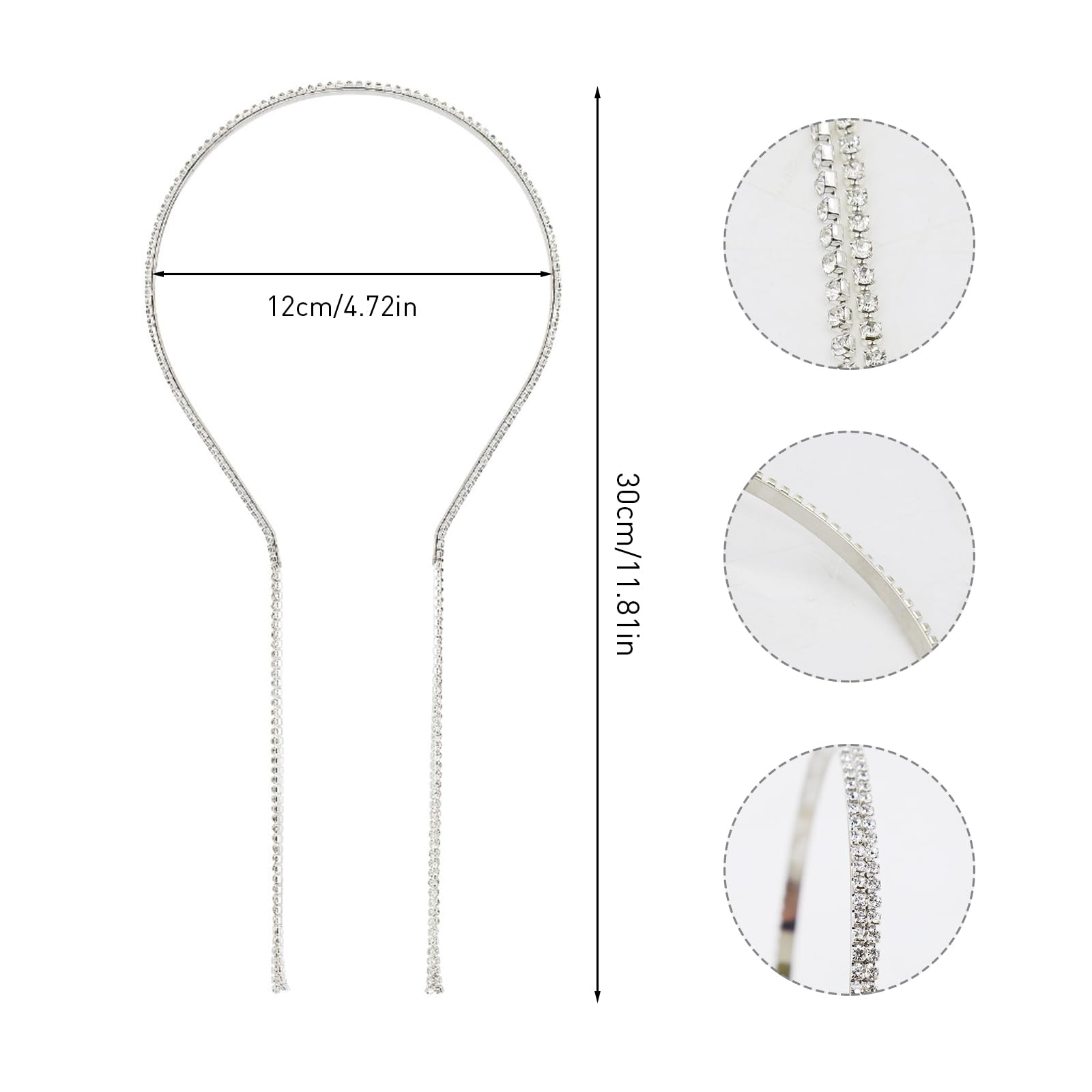 Venzina Hair Band for Women featuring Long Rhinestone Tassels and Chain Design | Wedding & Party Headband