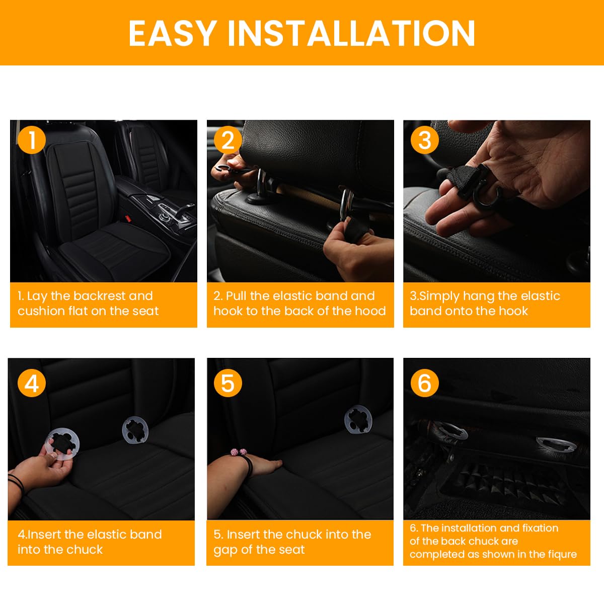 STHIRA Car Seat Cushion for Driver Comfort with 3D Ergonomic Contour and Anti Slip Backing | Black Memory Foam Pad