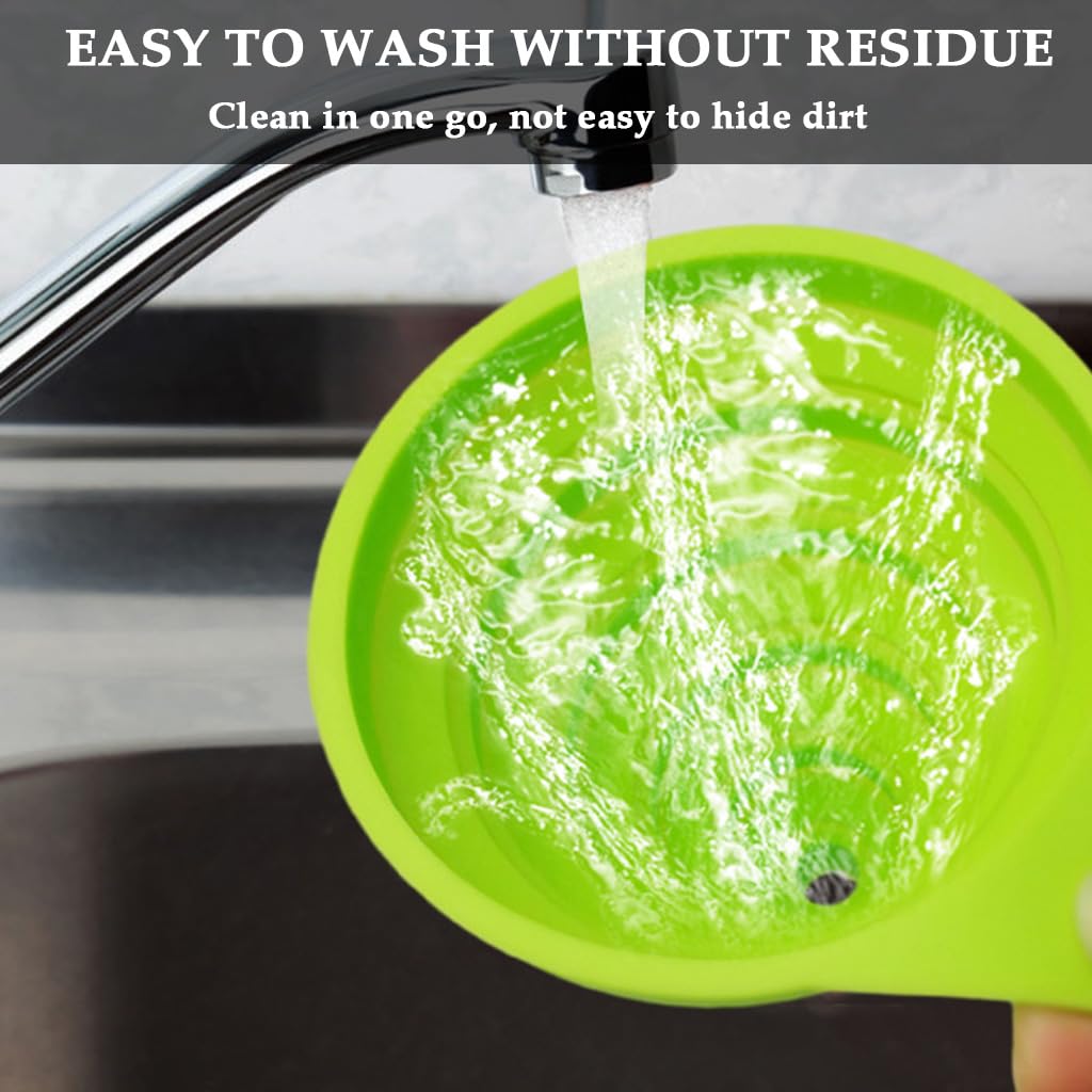 ZIBUYU Collapsible Silicone Kitchen Funnel Set of 4 for Easy Liquid Transfer featuring Foldable Space Saving Design