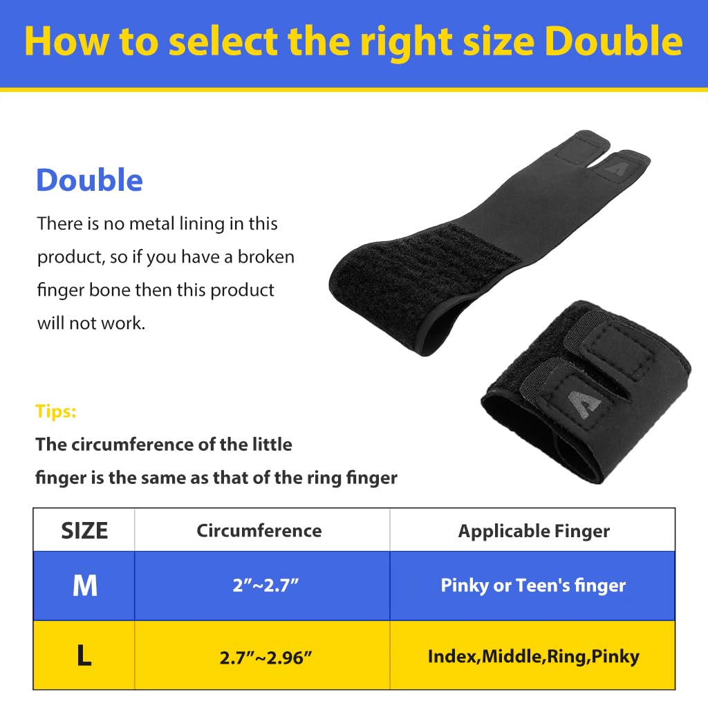 Proberos Finger Compression Band for Basketball and Volleyball Players featuring Dual Adjustable Straps and Nylon Material Size M