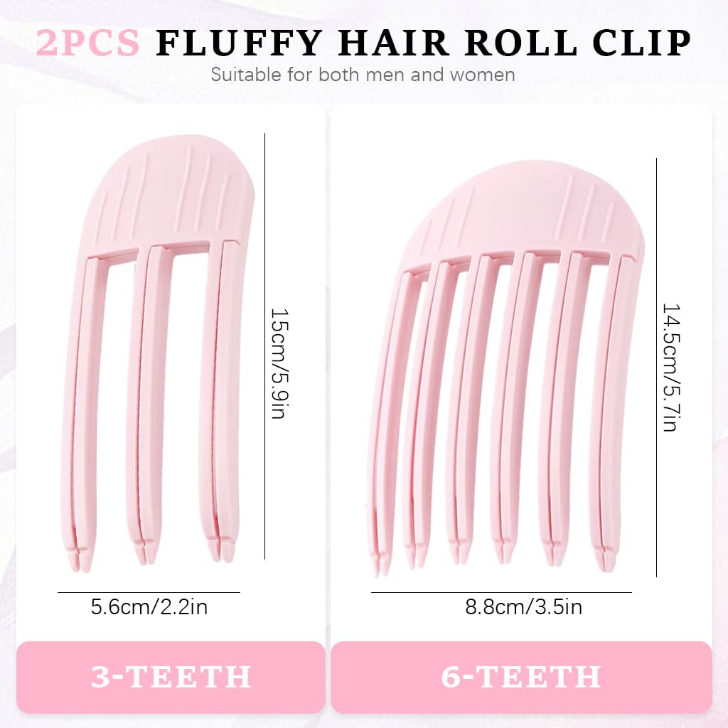 MAYCREATE Hair Volumizer Clips for Instant Root Lift with Serrated Grip | 4PCS Pink Set