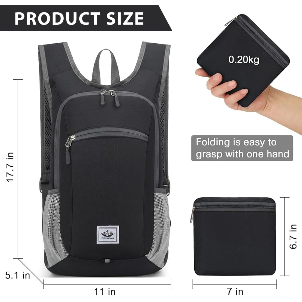 Optifit 15L Travel Backpack for Men Ultra Lightweight Outdoor Backpack Folding Pocket Backpack Multi Pockets Riding Backpack Camping Bag Travel Backpack Hiking Backpack