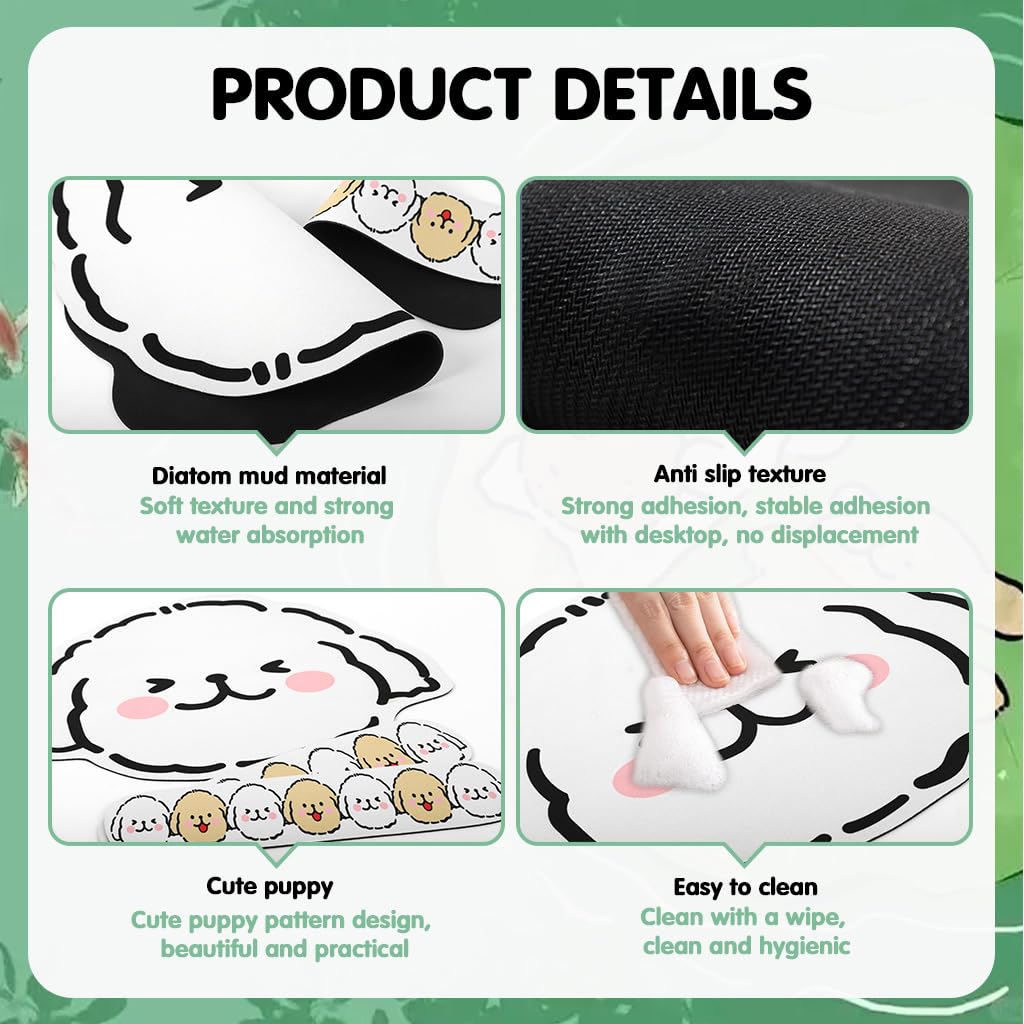 Supvox Kitchen Sink Faucet Water Retaining Pad Set with Diatom Mud Material 3pcs | Foldable and Easy Clean Splash Guard for Countertops