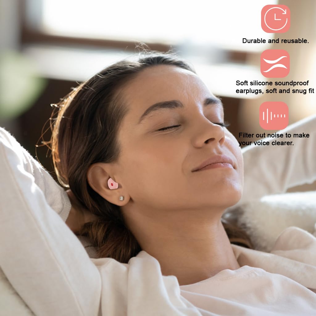 ZIBUYU Ear Plugs for Noise Reduction with 33dB Protection and Soft Silicone Ring Design