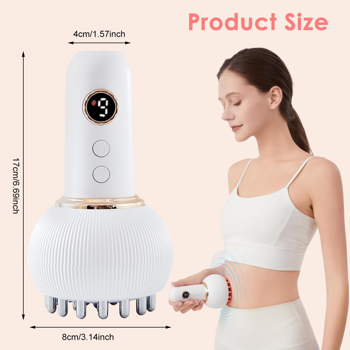 HANNEA Lymphatic Drainage Massager for Legs and Arms with Microcurrent and Heat | Rechargeable White