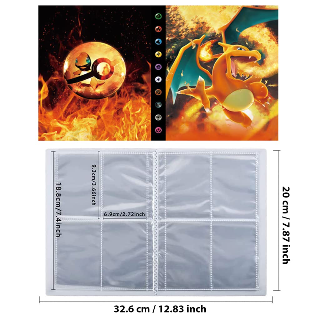 PATPAT Pokemon Card Binder for Trading Collections with 120 Card Sleeves | Waterproof Cover