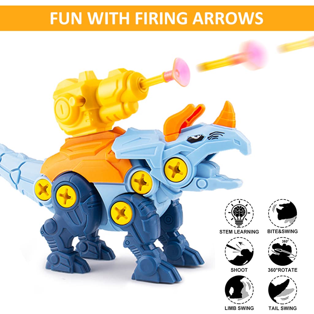 PATPAT Dinosaur Toy for Kids STEM Building with Screwdriver and Egg Case | Safe ABS Gift