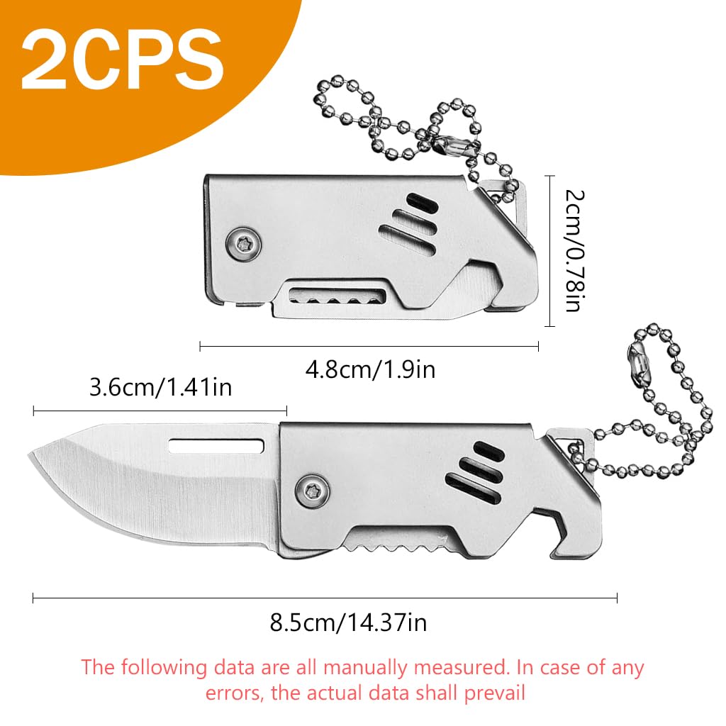 Optifit Box Cutters 6PCS for Daily Use with Chain Loop and Ergonomic Stainless Steel Design